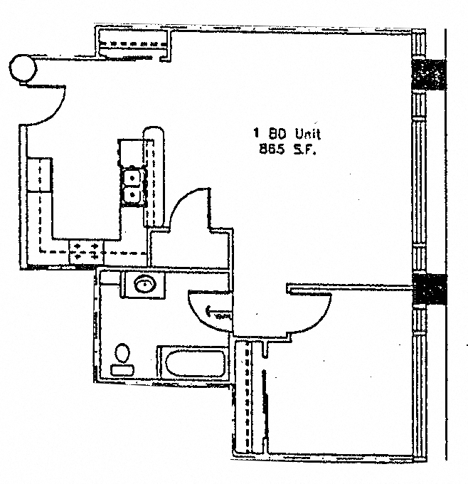 Floor plan for 1 bed, 1 bath, 1648 sqft