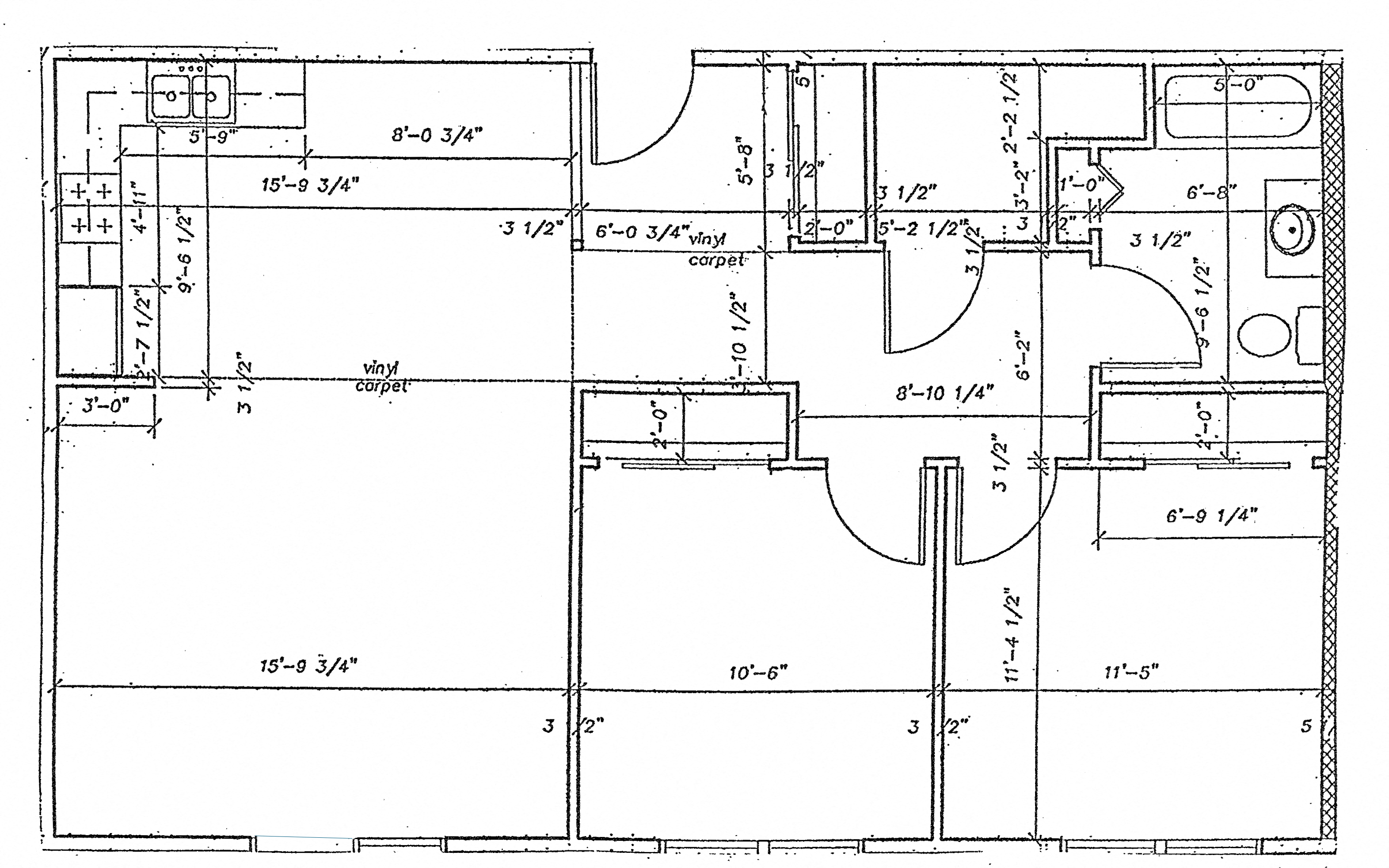 Floor plan for 2 beds, 2 baths, 921 sqft