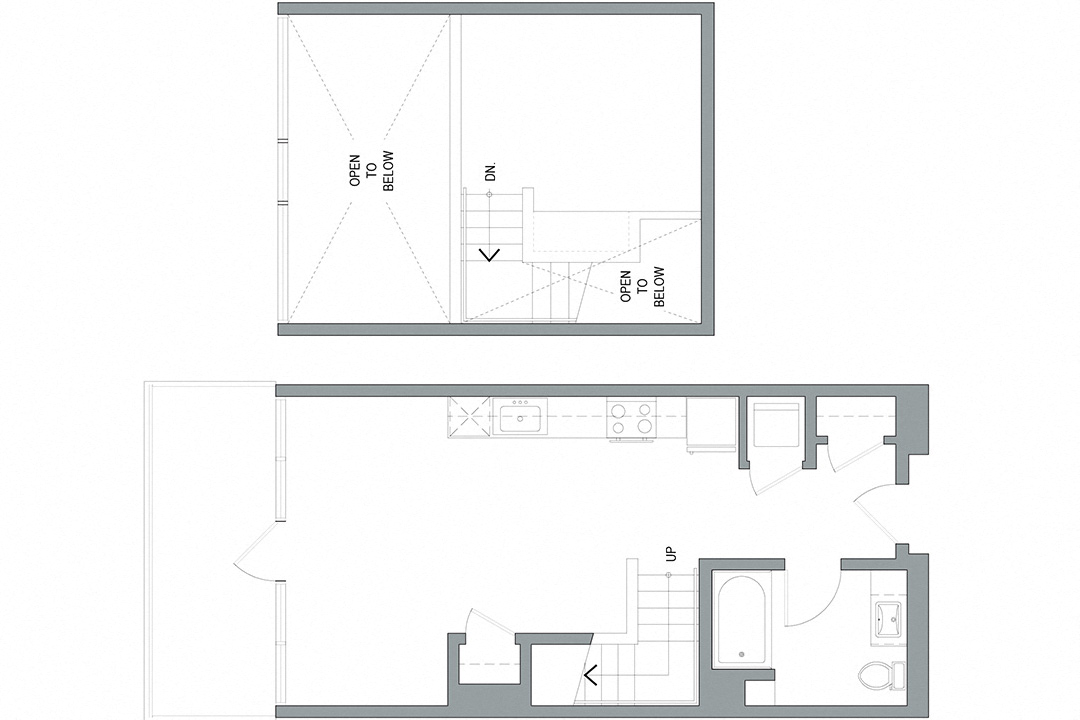Floor plan for 1 bed, 1 bath, 806 sqft