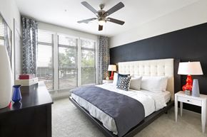 Austin apartment for rent - 5th Street Commons A1 Model Bedroom w/ King Bed