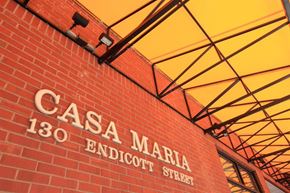 Boston apartment for rent - a red brick building with the words casa maria 1820 goddard street