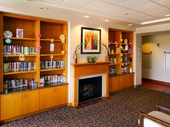 Community library with seating area