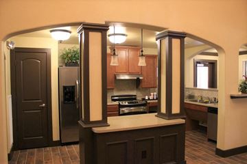 Cypress apartment for rent - a kitchen with a counter in the middle of it