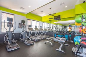 Howell apartment for rent - a gym with weights and cardio equipment and windows