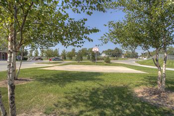 Manicured park grounds