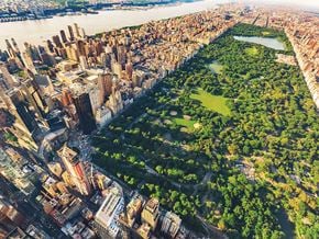 New York apartment for rent - an aerial view of the park and the city