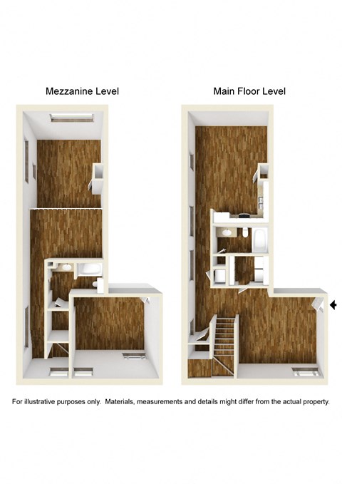Floor plan for studio, 2 baths, 1200 sqft