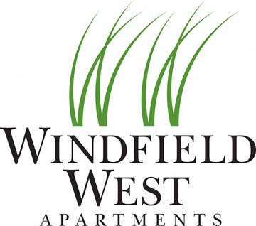 Waukee apartment for rent - A logo for Windfield West Apartments featuring grass.