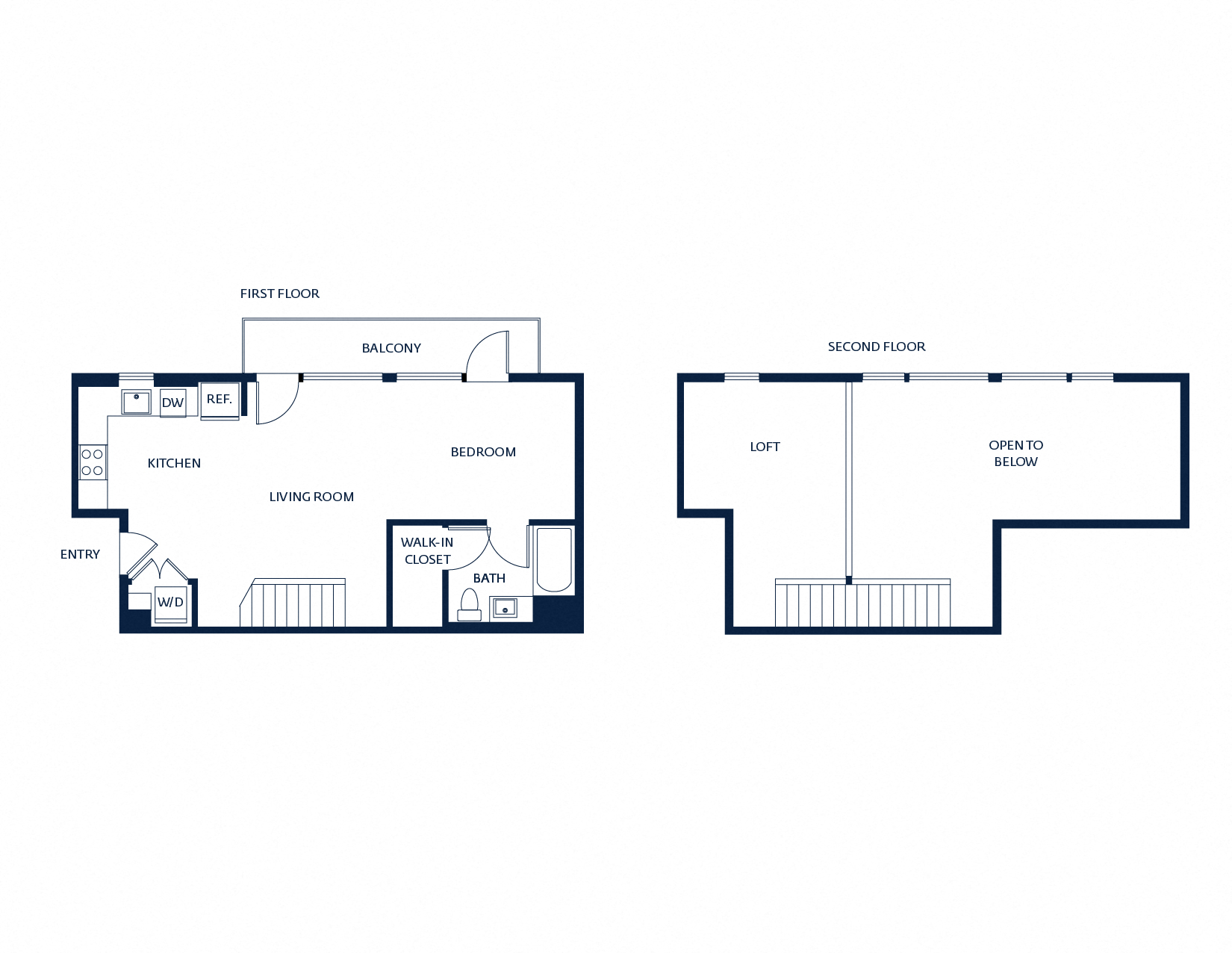 Floor plan for studio, 1 bath, 832 sqft