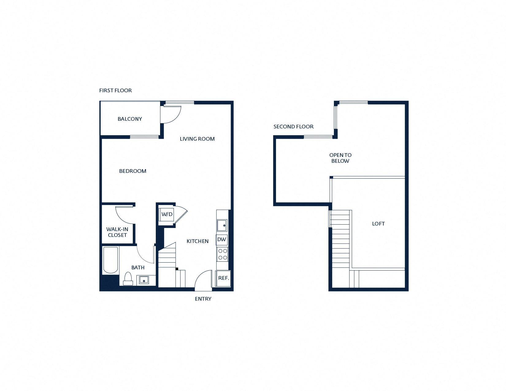 Floor plan for studio, 1 bath, 892 sqft