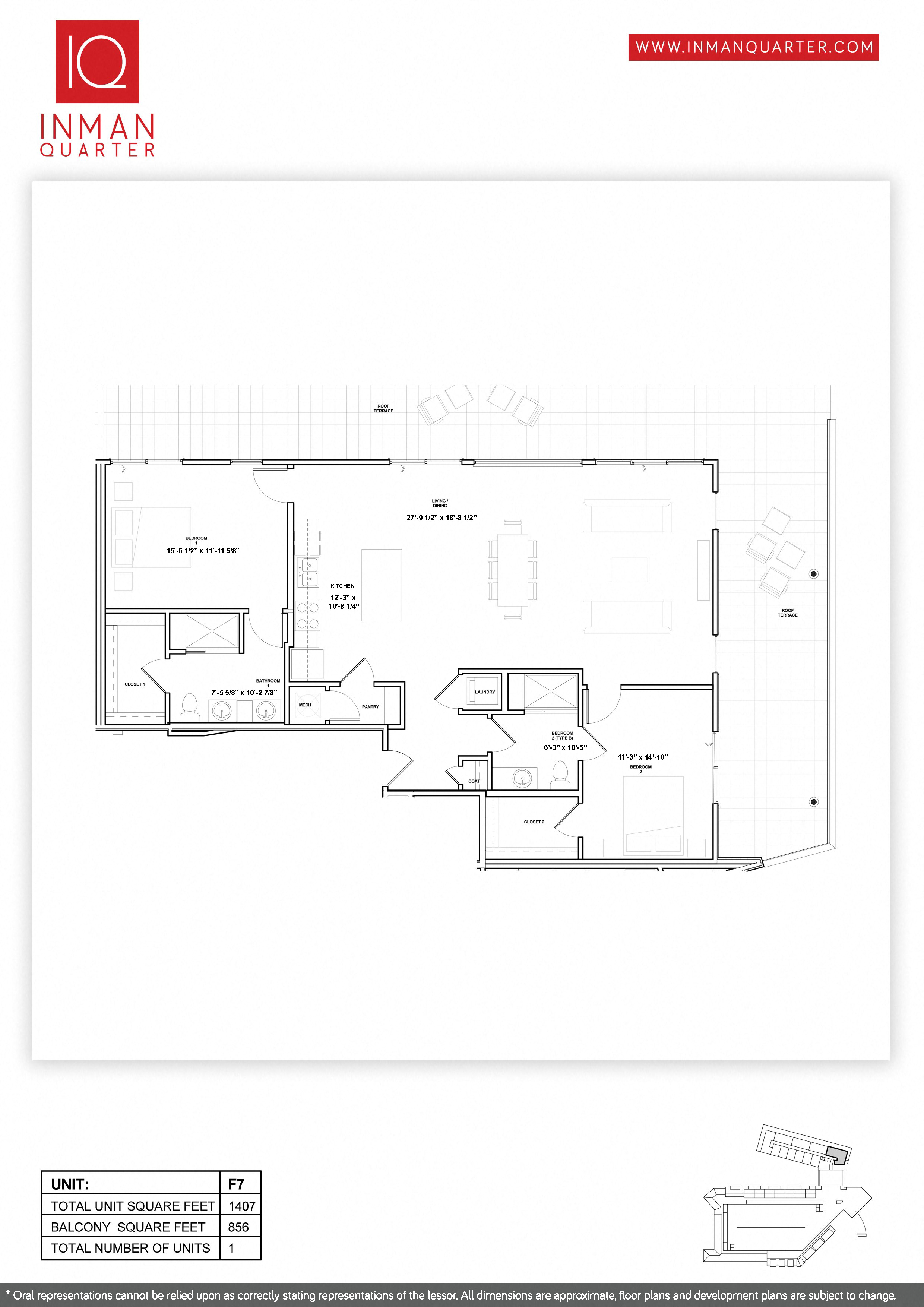 Floor plan for 2 beds, 2 baths, 1302 sqft