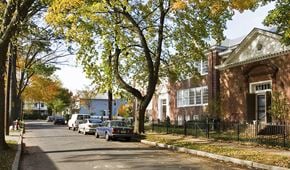 Princeton apartment for rent - a street with cars parked in front of houses