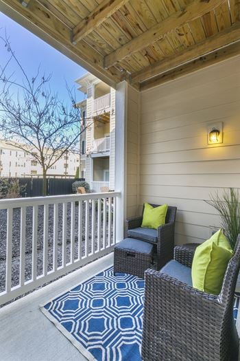 Private balconies and patios with storage