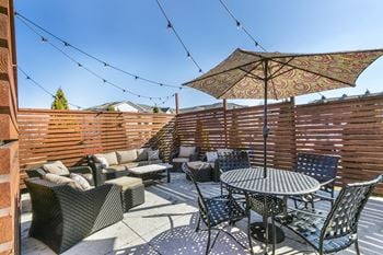 Outdoor seating and dining area