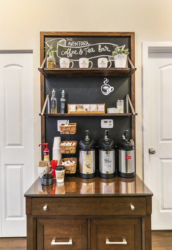 Complimentary coffee and tea bar