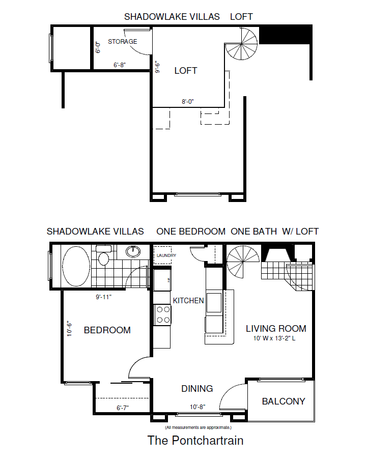 Floor plan for 1 bed, 1 bath, 689 sqft