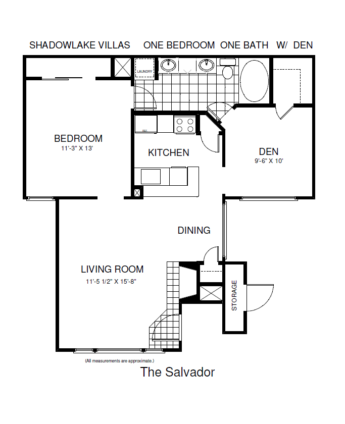 Floor plan for 2 beds, 1 bath, 779 sqft