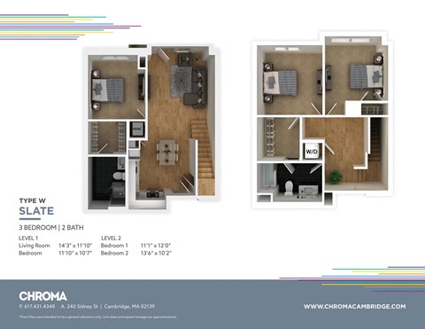 Floor plan for 3 beds, 2 baths, 1182 sqft
