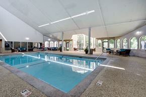 St. Paul apartment for rent - Indoor pool with high ceiling and patio seating