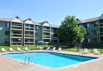 Heated outdoor swimming pool
