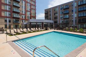 Edina apartment for rent - Outdoor pool with lounge chairs on the pool deck