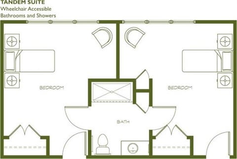Floor plan for 2 beds, 1 bath
