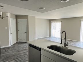 St. Charles apartment for rent - A kitchen with a sink and a dishwasher.