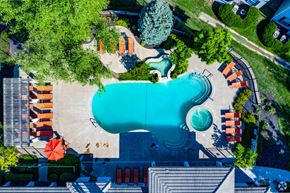 Overland Park apartment for rent - an aerial view of the pool at the resort at governors island