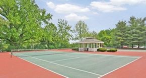Fairview Heights apartment for rent - a tennis court with a gazebo