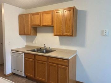 Chaska apartment for rent - a kitchen with a sink and a dishwasher