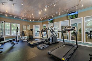 Fitness center with free weights