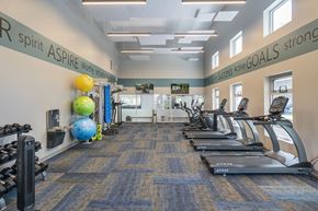 Westlake apartment for rent - a gym with cardio equipment and treadmills at the heights