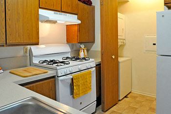 Kitchen with washer and dryer nook