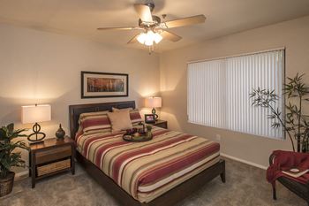 San tropez apartments bedroom with ceiling fan