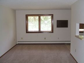 Young America townhouse for rent - an empty living room with a window in it