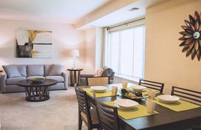 Cockeysville apartment for rent - Dining And Living Room at Rossbrooke Apartments and Townhomes, Cockeysville
