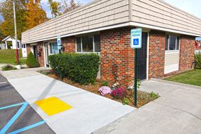 Scottsville apartment for rent - a handicapped parking sign in front of a building