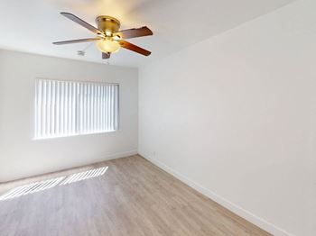 Ceiling fan in spacious room