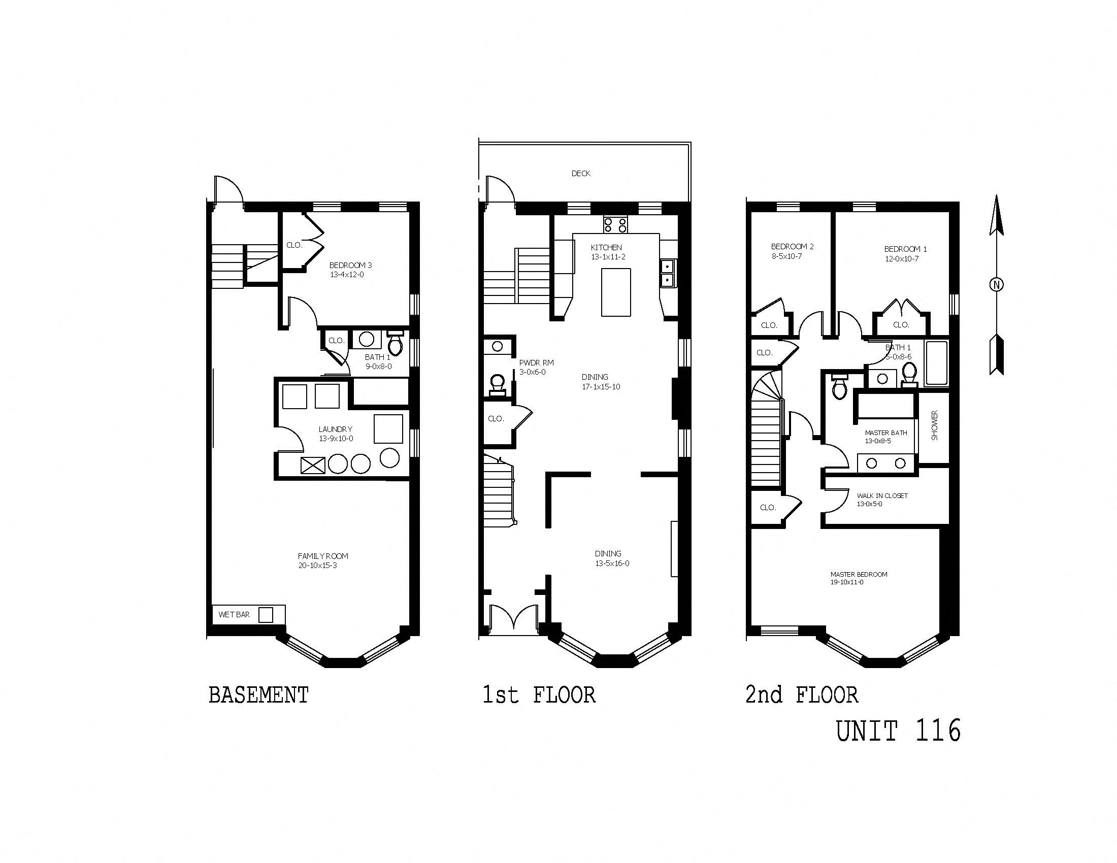Floor plan for 4 beds, 3.5 baths, 3000 sqft