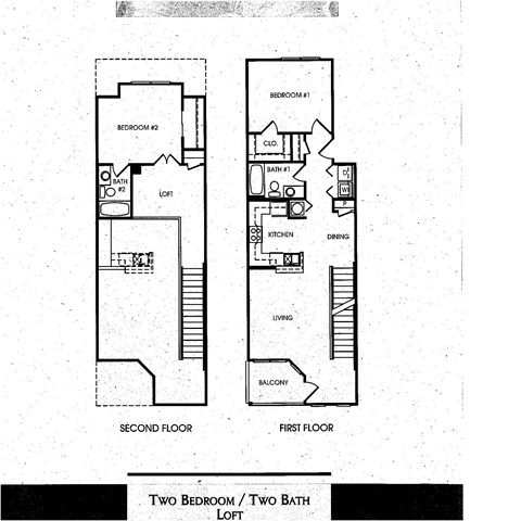 Floor plan for 2 beds, 2 baths, 1150 sqft