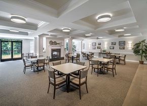 Port Monmouth apartment for rent - a conference room with tables and chairs and a fireplace