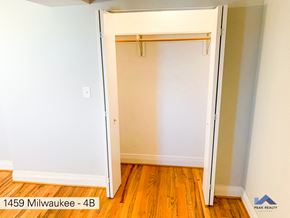Chicago apartment for rent - the door is open to the closet in the master bedroom