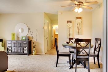 Ceiling fan in dining area and bedroom