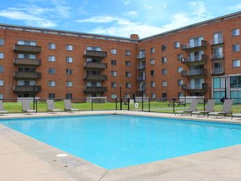 Sparkling outdoor swimming pool