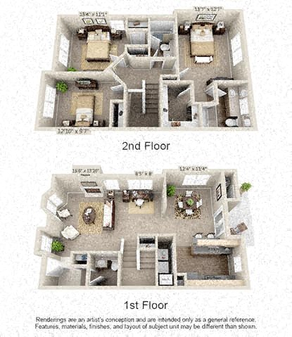 Floor plan for 3 beds, 2.5 baths, 1648 sqft