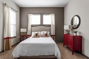 Memphis apartment for rent - Apartment bedroom with large windows and carpet flooring