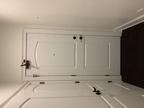 Evanston apartment for rent - the door to the laundry room is installed