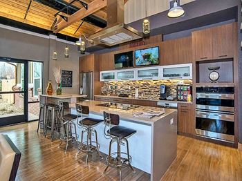 Ironhorse apartments resident clubhouse with kitchen and media room
