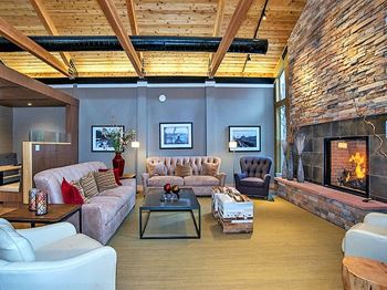 Ironhorse apartments resident clubhouse with kitchen and media room