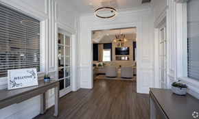 Hillsborough apartment for rent - the view from the kitchen into the living room and dining room